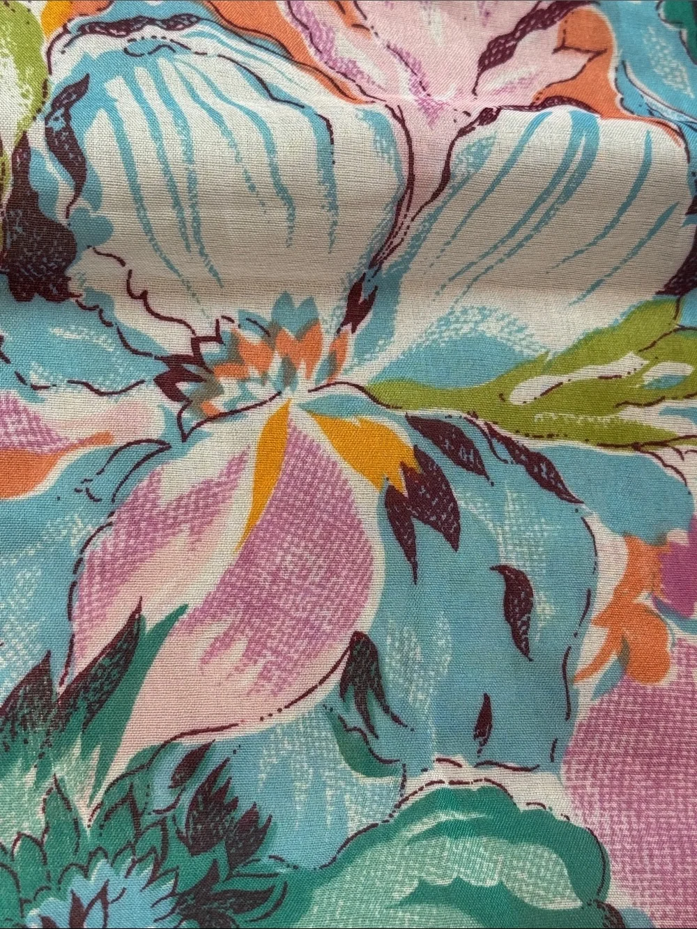 Liz Sinclaire Floral Lightweight Scarf in Pink and Teal Size 10